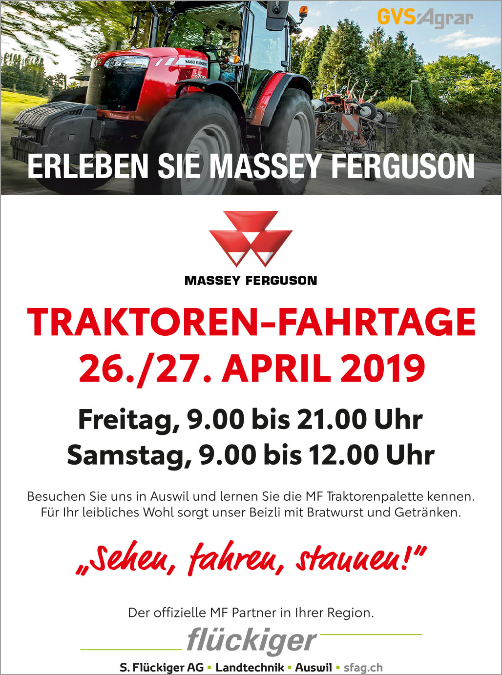 flückiger Landtechnik - MASSEY FERGUSON Traktoren-Fahrtage 2019